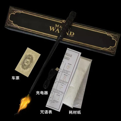 Harry Potter Fire-Breathing Magic Wand | Rechargeable Cosplay Prop with Gift Box